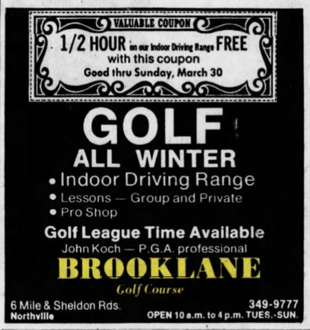 Brooklane Golf Course - Mar 20 1975 Ad (newer photo)